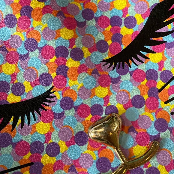 Betsey Johnson Weekender Bag Kitty Cat Faux Leather NWOT multicolor Duffel Bag - Picture 15 of 15